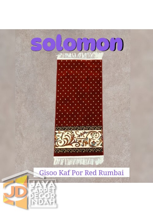  Sajadah Imam  Solomon  motif Gisoo Kaf Por Red Rumbai ukuran 60 x 120 cm & 60 x 150 cm